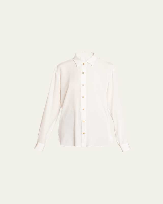 Button-Front Shirt with 4G Strass Buttons